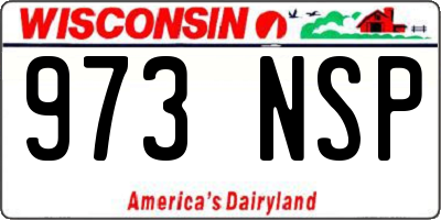 WI license plate 973NSP