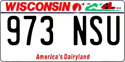 WI license plate 973NSU