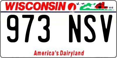 WI license plate 973NSV