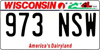 WI license plate 973NSW