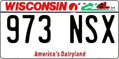 WI license plate 973NSX