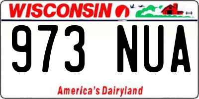 WI license plate 973NUA