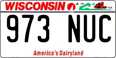 WI license plate 973NUC