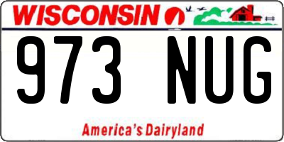 WI license plate 973NUG
