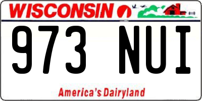 WI license plate 973NUI