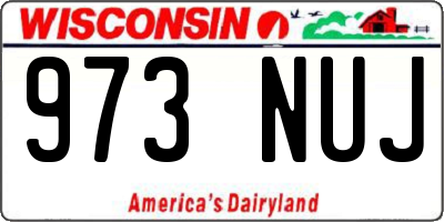 WI license plate 973NUJ