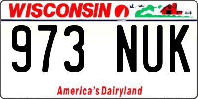 WI license plate 973NUK