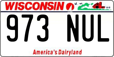 WI license plate 973NUL