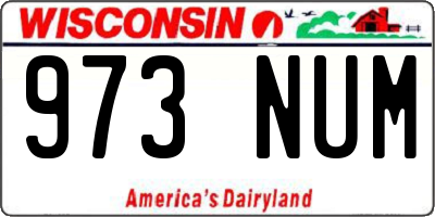 WI license plate 973NUM