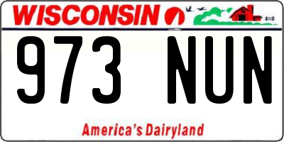 WI license plate 973NUN