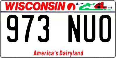 WI license plate 973NUO