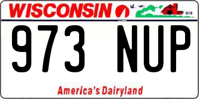 WI license plate 973NUP