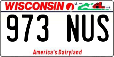 WI license plate 973NUS