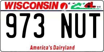 WI license plate 973NUT