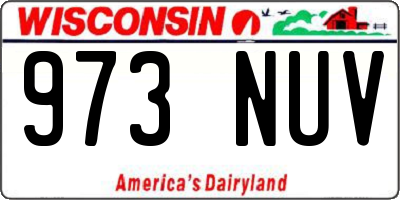 WI license plate 973NUV