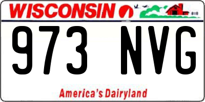 WI license plate 973NVG