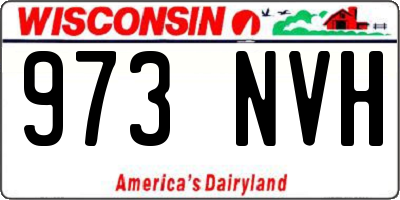 WI license plate 973NVH