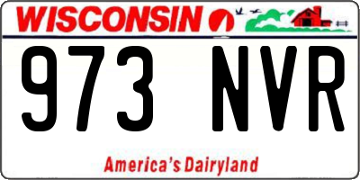 WI license plate 973NVR