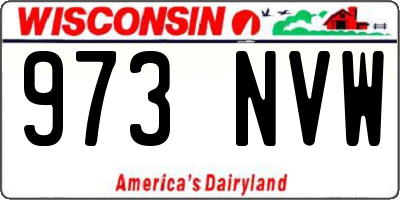 WI license plate 973NVW