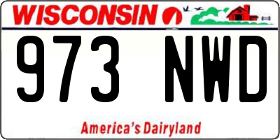 WI license plate 973NWD