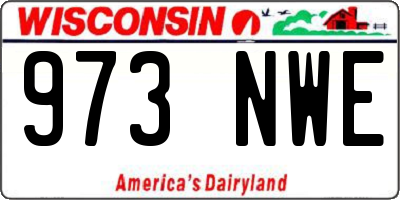 WI license plate 973NWE