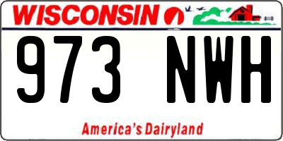 WI license plate 973NWH