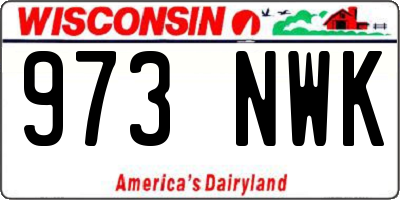 WI license plate 973NWK