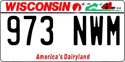 WI license plate 973NWM