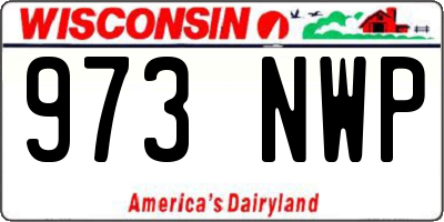 WI license plate 973NWP