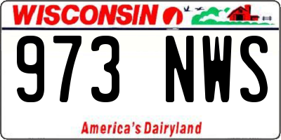 WI license plate 973NWS