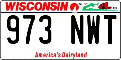 WI license plate 973NWT