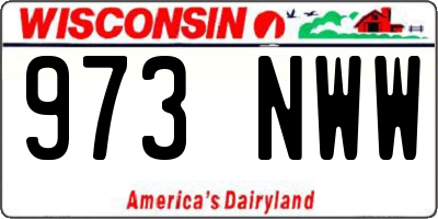 WI license plate 973NWW
