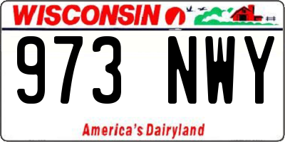 WI license plate 973NWY