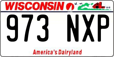 WI license plate 973NXP