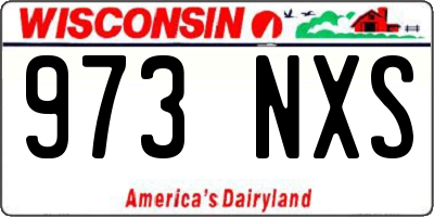 WI license plate 973NXS