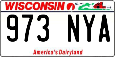 WI license plate 973NYA