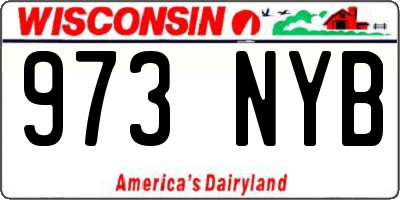 WI license plate 973NYB