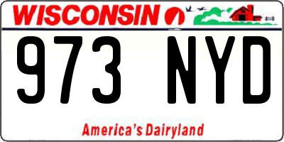 WI license plate 973NYD