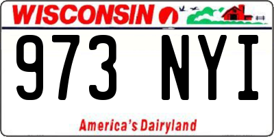 WI license plate 973NYI