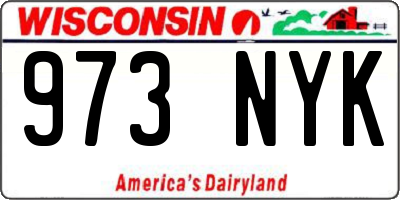 WI license plate 973NYK
