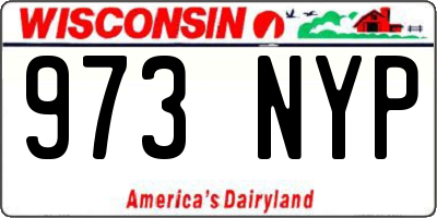WI license plate 973NYP