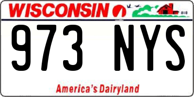 WI license plate 973NYS