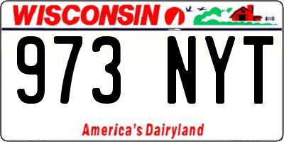 WI license plate 973NYT