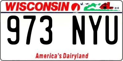 WI license plate 973NYU