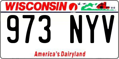 WI license plate 973NYV