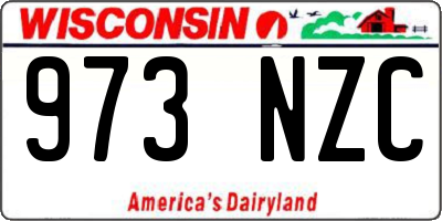 WI license plate 973NZC