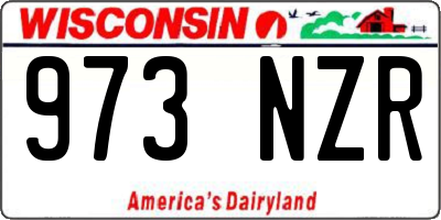 WI license plate 973NZR