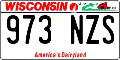 WI license plate 973NZS
