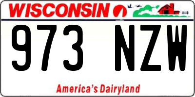 WI license plate 973NZW