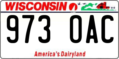 WI license plate 973OAC